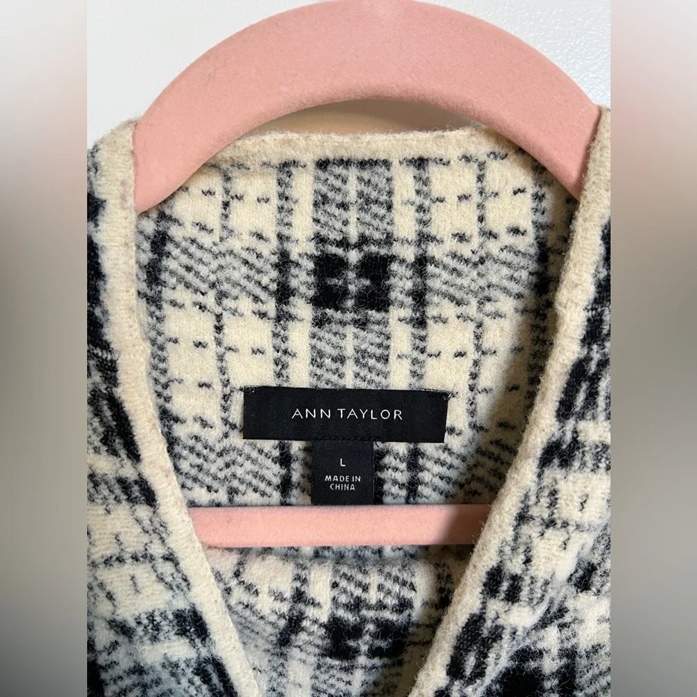 Ann Taylor Plaid Jacquard Mock Neck Sweater - Picture 2 of 4